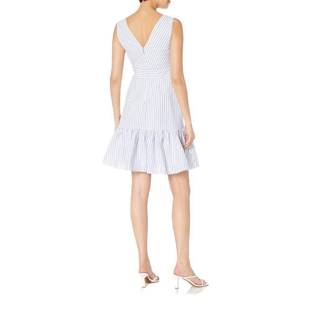 Rebecca Taylor Milk Sky Stripe Wrap Mini Dress Size 8 NWT - Picture 2 of 8